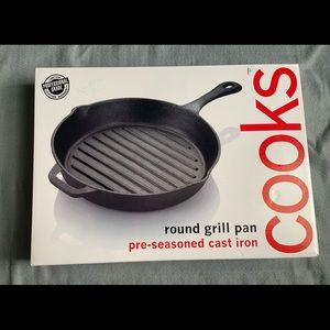Cooks jcp round grill pan pre seasoned cast iron